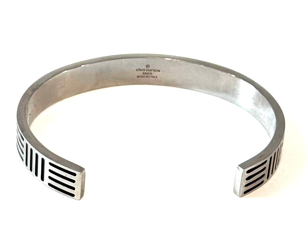 LOUIS VUITTON BRASS DAMIER STYLE CUFF BRACELET
