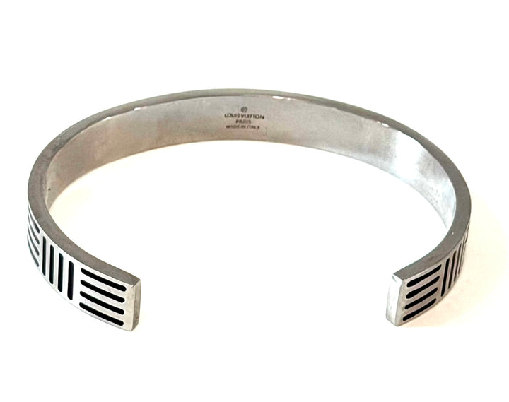 LOUIS VUITTON BRASS DAMIER STYLE CUFF BRACELET