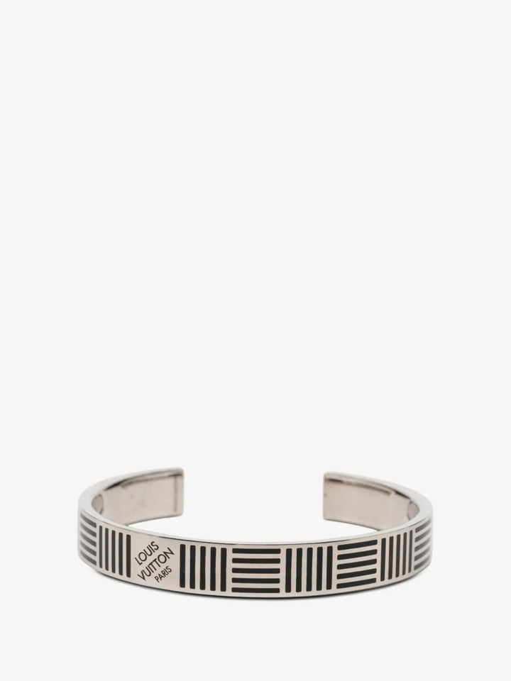 LOUIS VUITTON BRASS DAMIER STYLE CUFF BRACELET