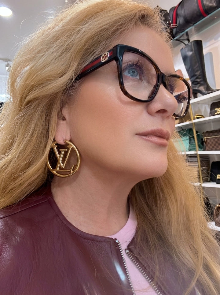 LOUIS VUITTON LOUISE HOOP GM EARRINGS