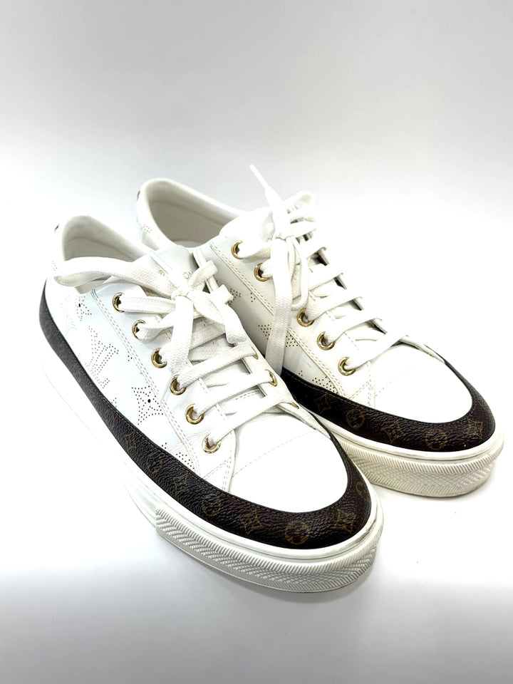 LOUIS VUITTON MAHINA STELLAR CALFSKIN LEATHER SNEAKERS