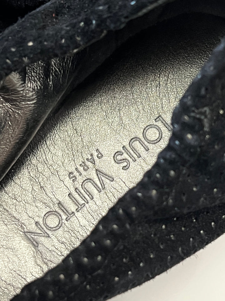 LOUIS VUITTON METALLIC LEATHER &amp; SEQUINS BALLET FLATS