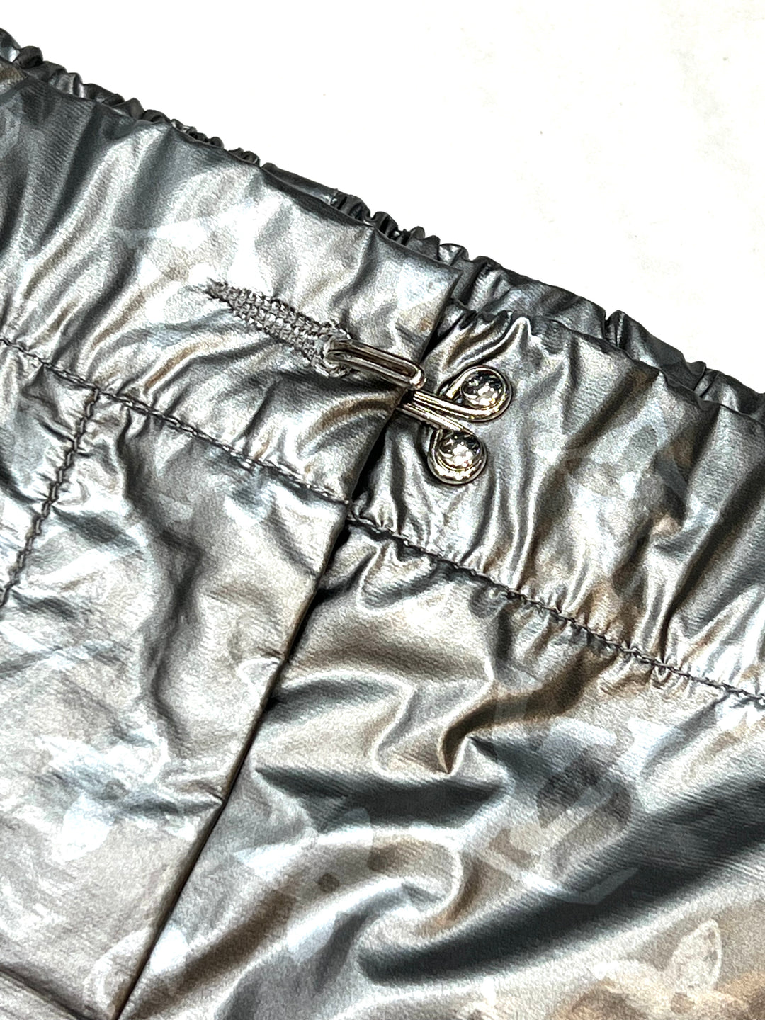 LOUIS VUITTON METALLIC SILVER MONOGRAM TRACK PANTS