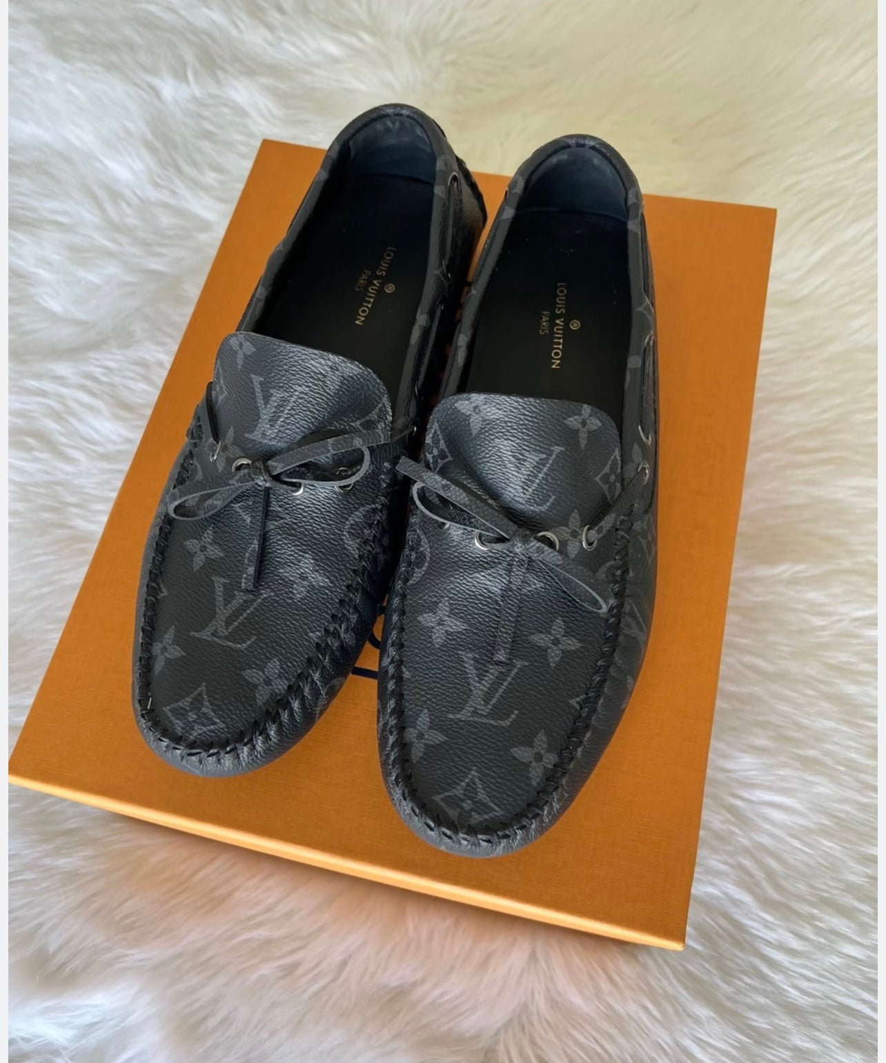 Lv arizona loafers driver's leather shoes brown monogram clearance