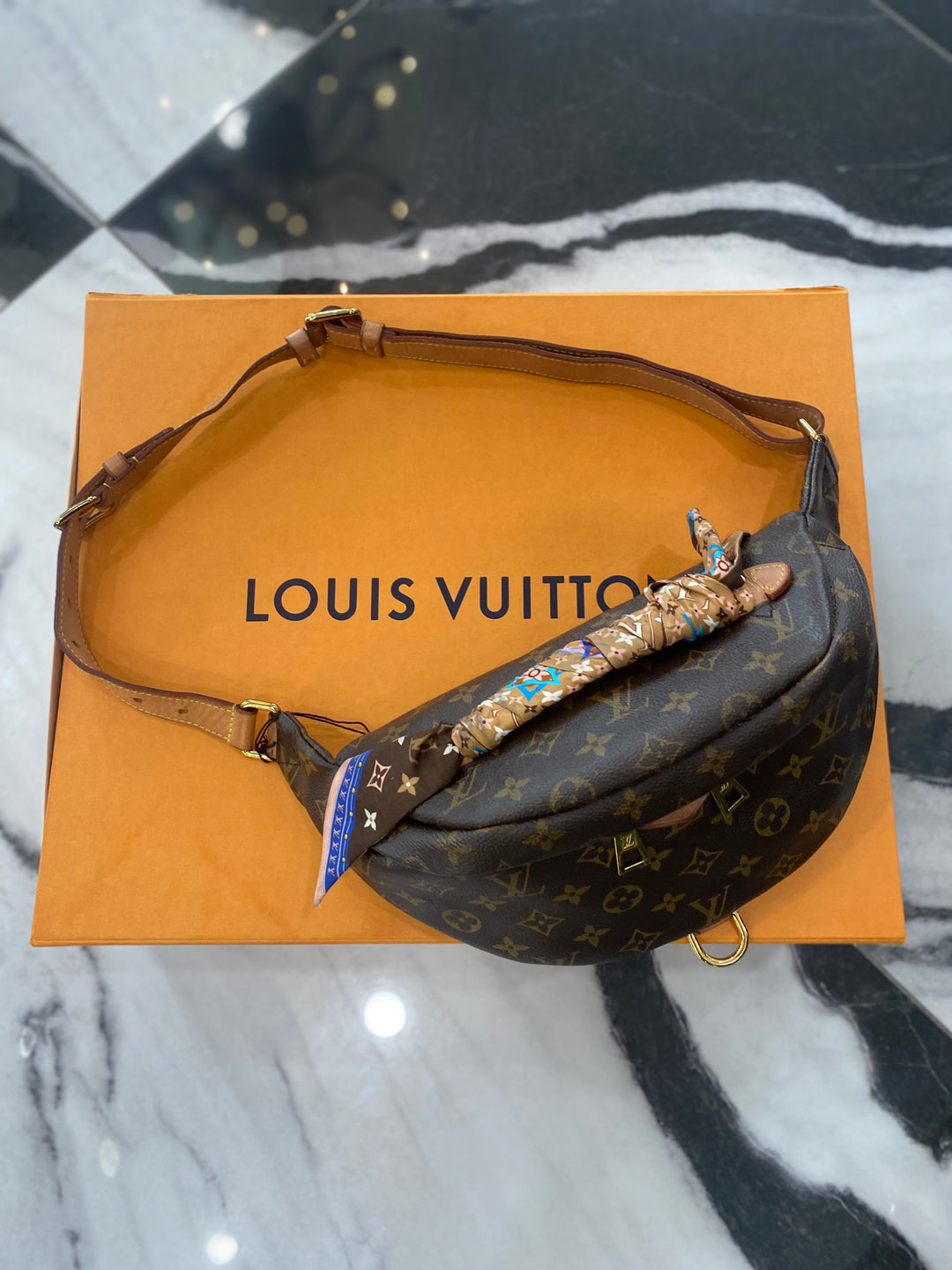 LOUIS VUITTON MONOGRAM BUMBAG WITH TWILLY