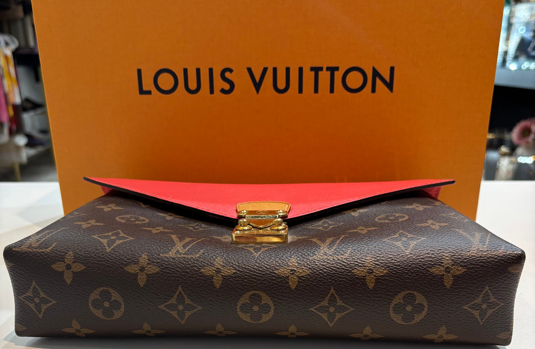LOUIS VUITTON MONOGRAM &amp; CALFSKIN LEATHER PALLAS CHAIN BAG