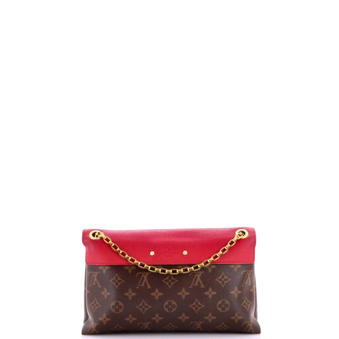 LOUIS VUITTON MONOGRAM &amp; CALFSKIN LEATHER PALLAS CHAIN BAG
