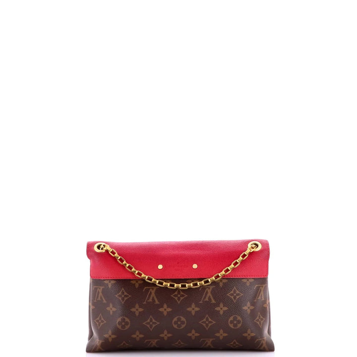LOUIS VUITTON MONOGRAM &amp; CALFSKIN LEATHER PALLAS CHAIN BAG