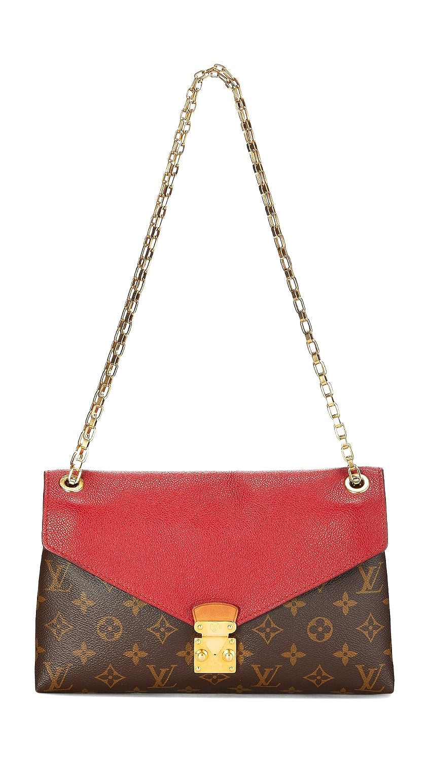 LOUIS VUITTON MONOGRAM &amp; CALFSKIN LEATHER PALLAS CHAIN BAG