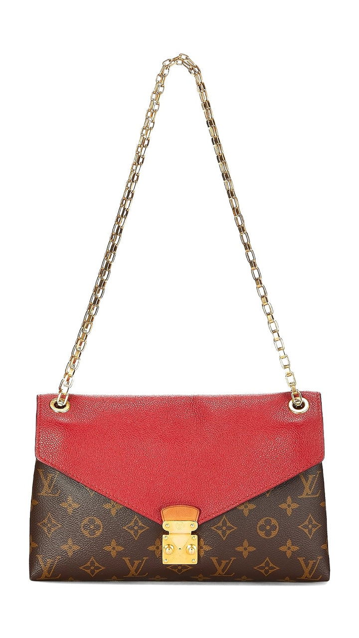 LOUIS VUITTON MONOGRAM &amp; CALFSKIN LEATHER PALLAS CHAIN BAG