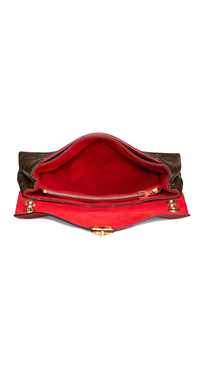 LOUIS VUITTON MONOGRAM &amp; CALFSKIN LEATHER PALLAS CHAIN BAG