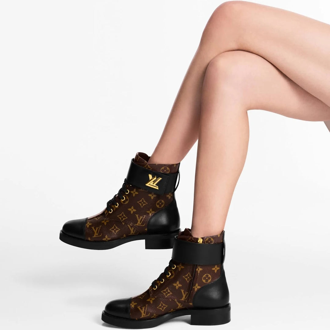 LV MONOGRAM CALFSKIN LEATHER WONDERLAND RANGER LV TWIST BOOTS
