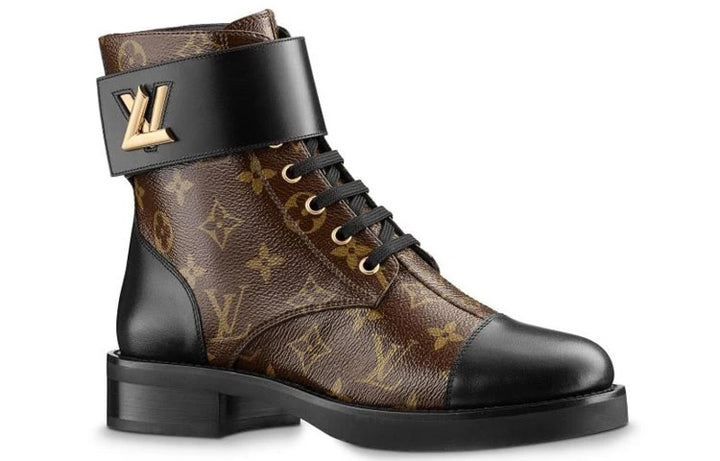 LV MONOGRAM CALFSKIN LEATHER WONDERLAND RANGER LV TWIST BOOTS