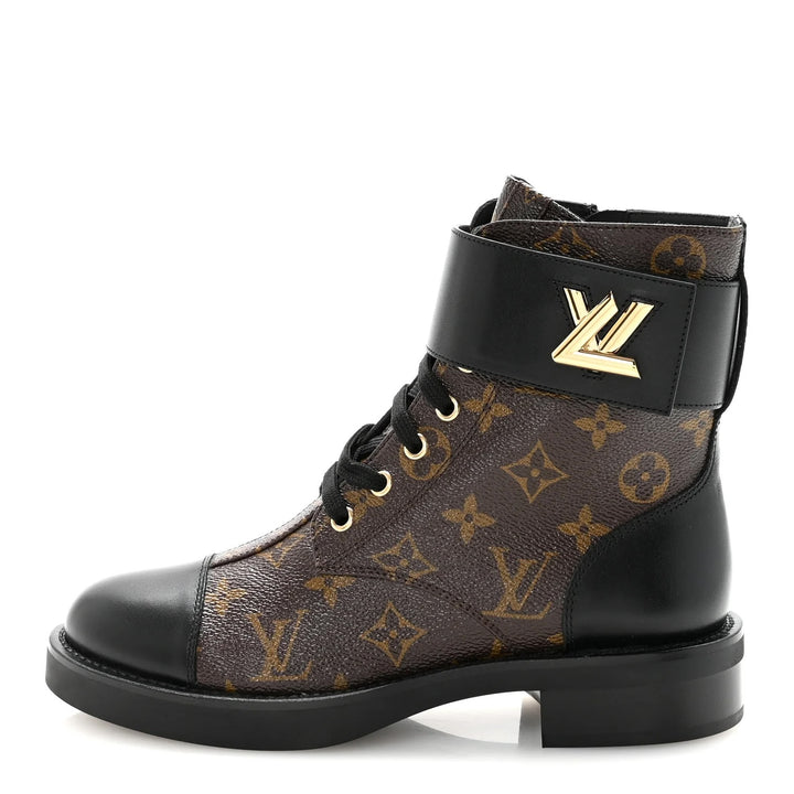 LV MONOGRAM CALFSKIN LEATHER WONDERLAND RANGER LV TWIST BOOTS