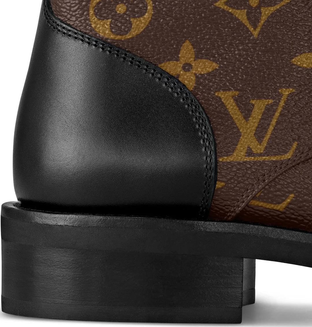 LV MONOGRAM CALFSKIN LEATHER WONDERLAND RANGER LV TWIST BOOTS