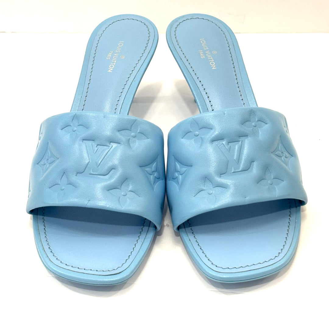 LV LAMBSKIN MONOGRAM EMBOSSED LEATHER REVIVAL MULES