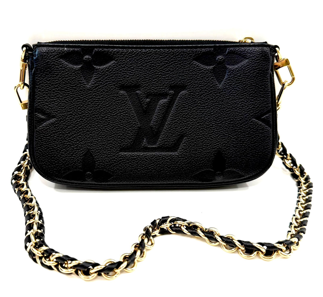 LOUIS VUITTON MONOGRAM GIANT EMPREINTE LEATHER CHAIN POCHETTE