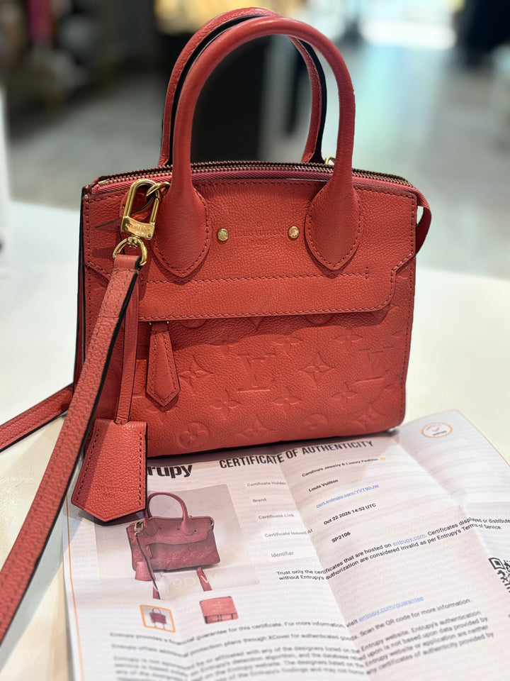 LOUIS VUITTON MONOGRAM EMPRIENTE LEATHER MINI NEUF TOTE BAG