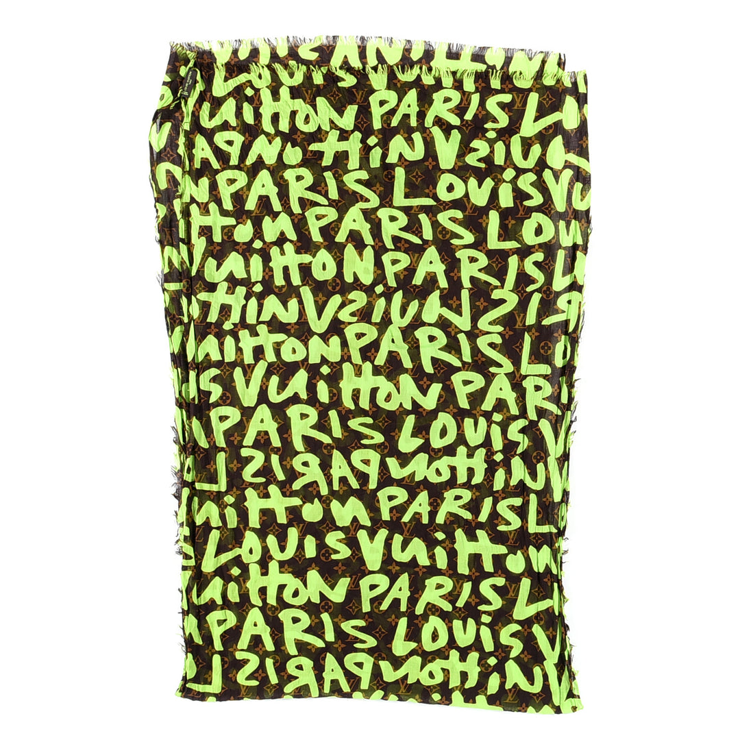 LOUIS VUITTON LIMITED EDITION VERT MONOGRAM GRAFFITI STEPHEN SPROUSE SCRAF