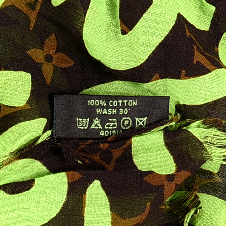 LOUIS VUITTON LIMITED EDITION VERT MONOGRAM GRAFFITI STEPHEN SPROUSE SCRAF