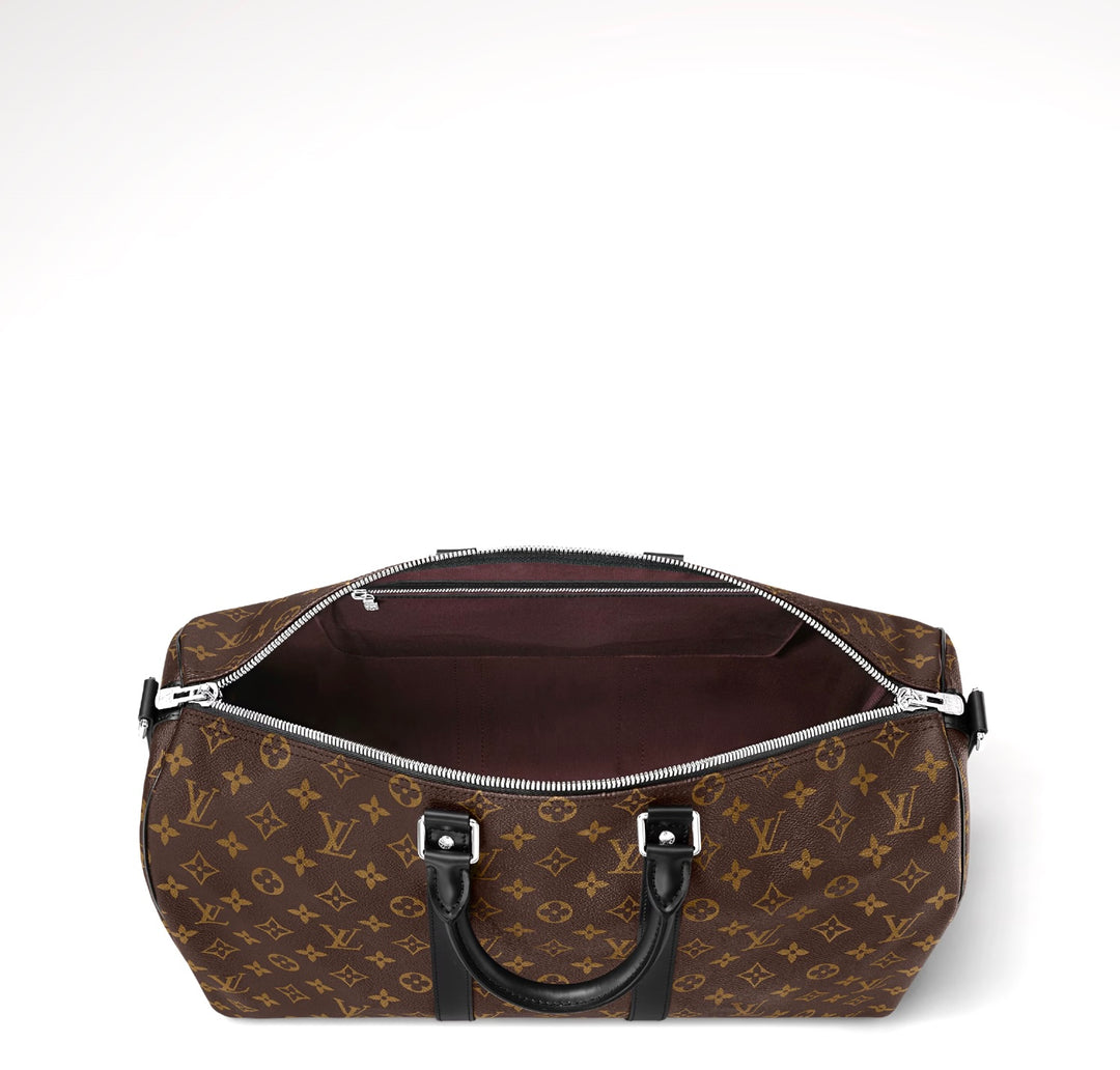 LOUIS VUITTON MONOGRAM MACASSAR KEEPALL 45 BANDOULIÈRE BAG