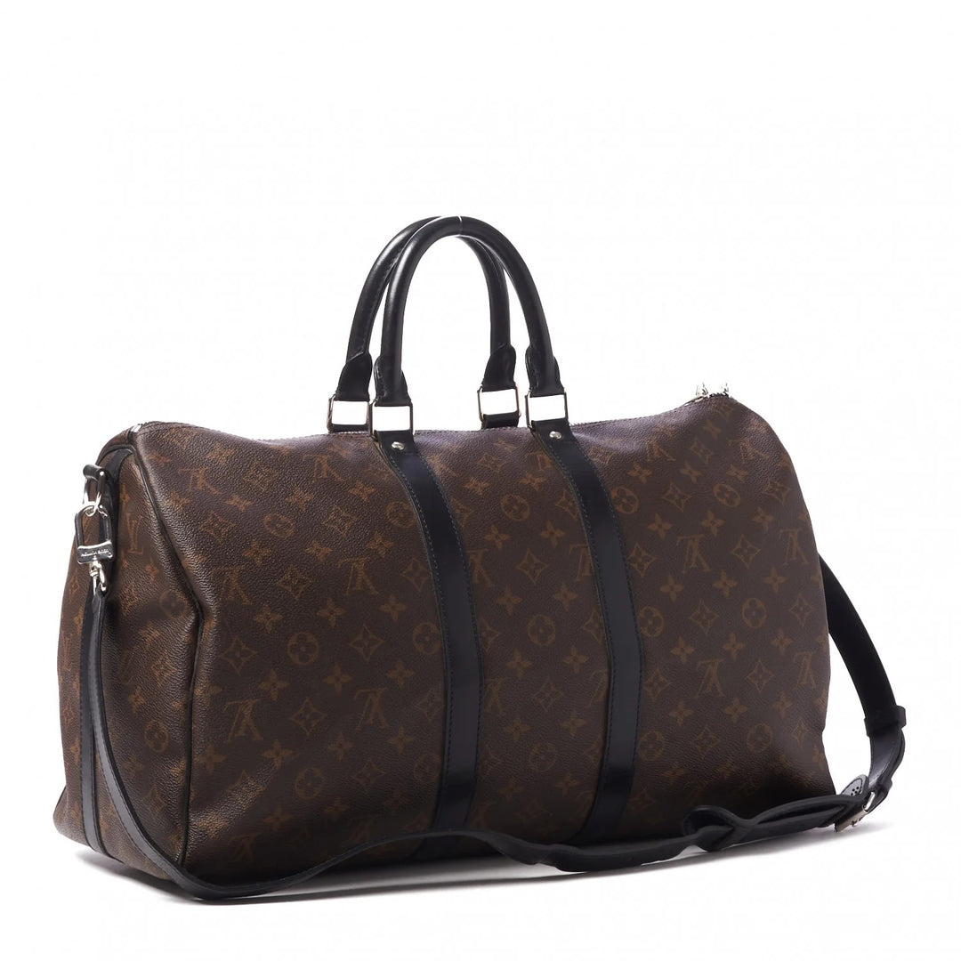 LOUIS VUITTON MONOGRAM MACASSAR KEEPALL 45 BANDOULIÈRE BAG