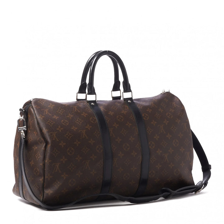 LOUIS VUITTON MONOGRAM MACASSAR KEEPALL 45 BANDOULIÈRE BAG