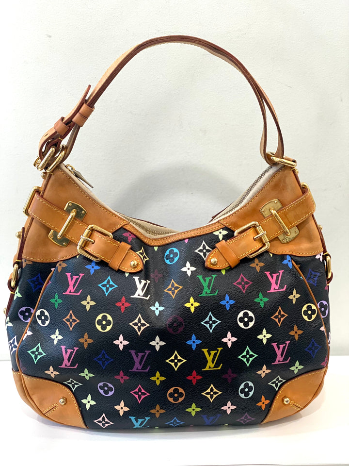 LV MONOGRAM MULTICOLOR BLACK GRETA HOBO BAG