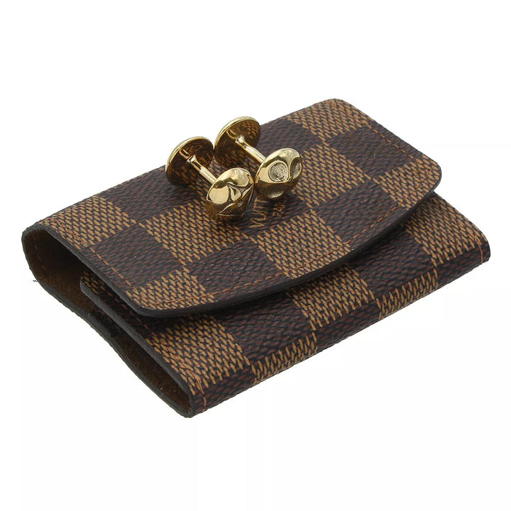 LOUIS VUITTON STERLING SILVER MONOGRAM BOUTONS DE MANCHETTE CUFFLINKS