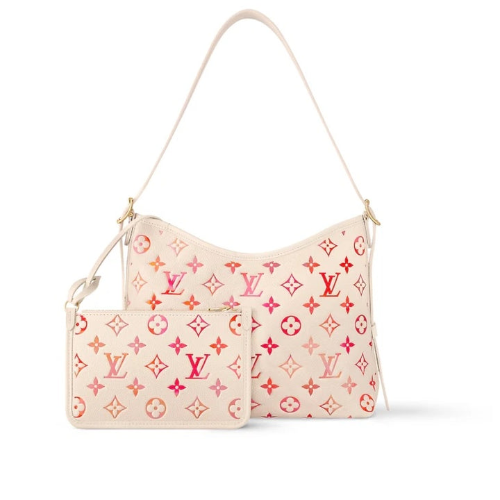 LV MONOGRAM SUNRISE AQUARELLE EMPREINTE LEATHER CARRYALL PM BAG