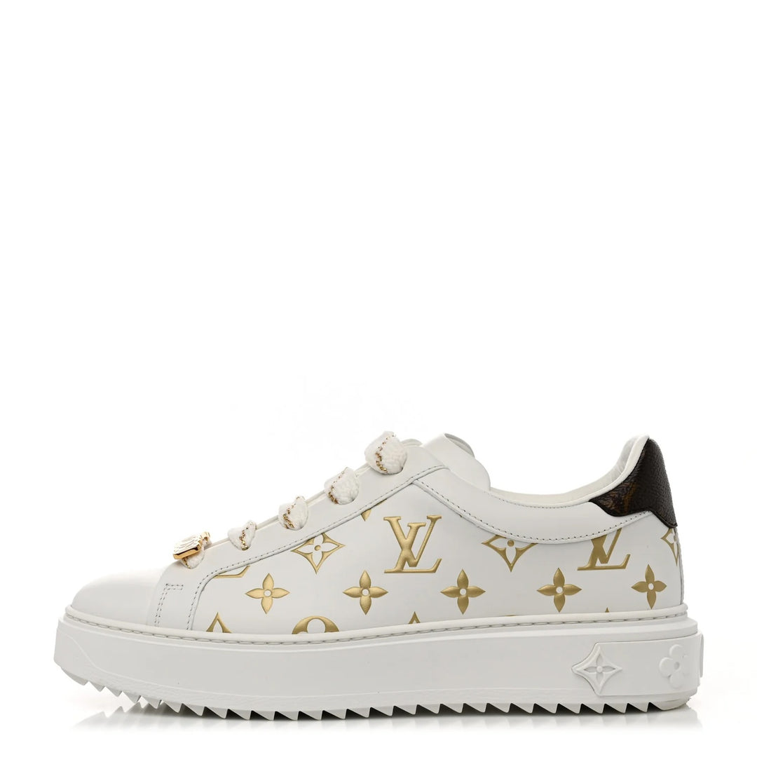 LOUIS VUITTON MONOGRAM TIME OUT CALFSKIN LEATHER SNEAKERS