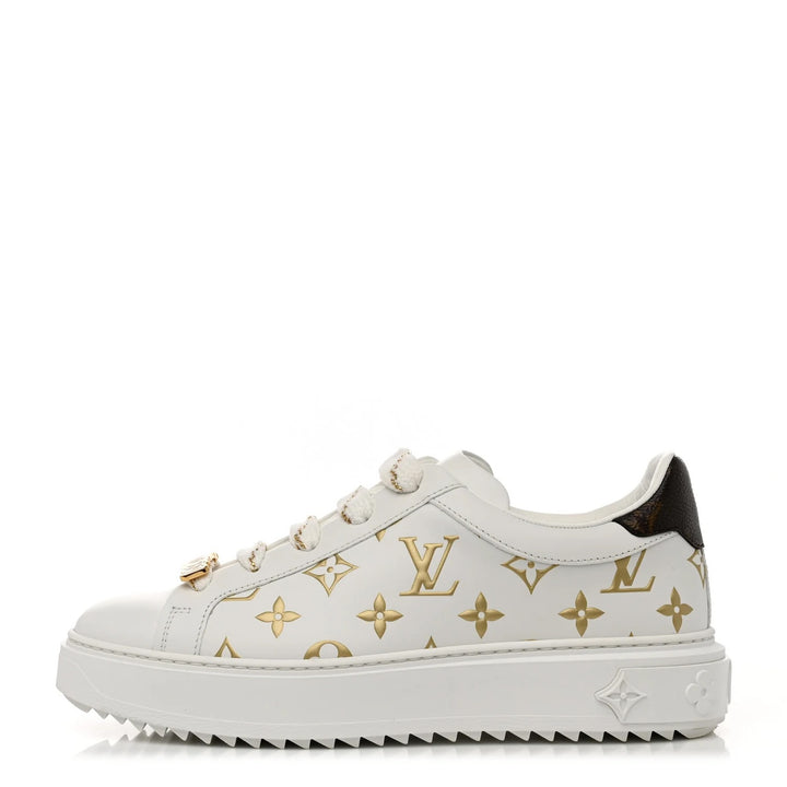 LOUIS VUITTON MONOGRAM TIME OUT CALFSKIN LEATHER SNEAKERS
