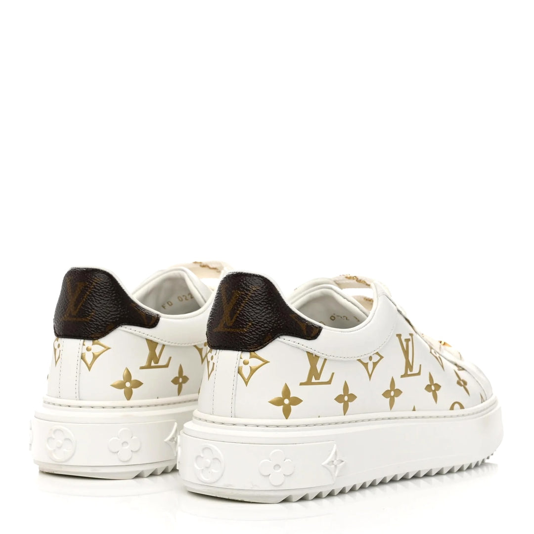 LOUIS VUITTON MONOGRAM TIME OUT CALFSKIN LEATHER SNEAKERS