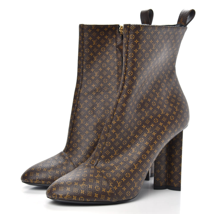 LOUIS VUITTON NANO MONOGRAM SILHOUETTE ANKLE BOOTS