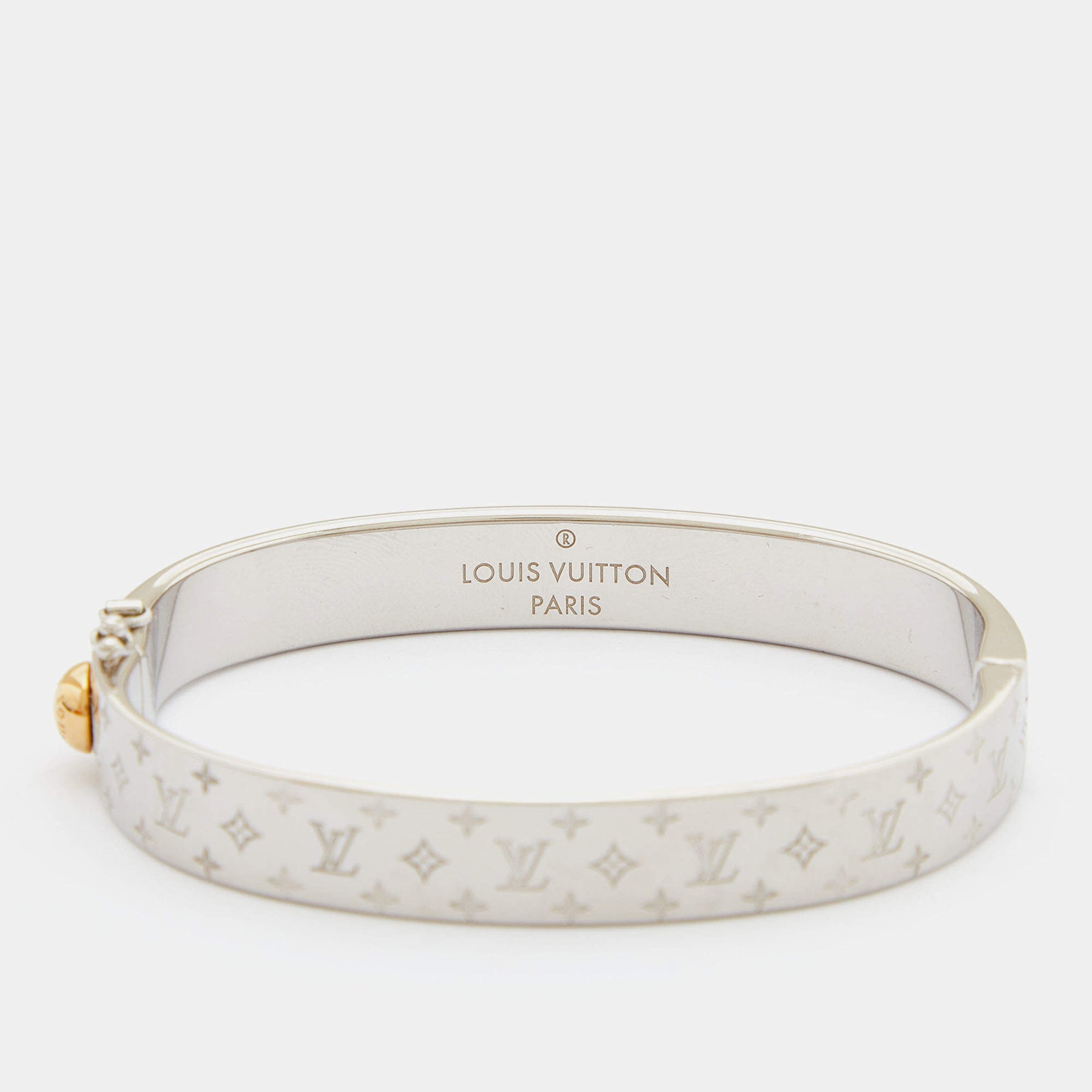 Louis Vuitton Monogram Nanogram Two Tone Cuff Bracelet Louis Vuitton