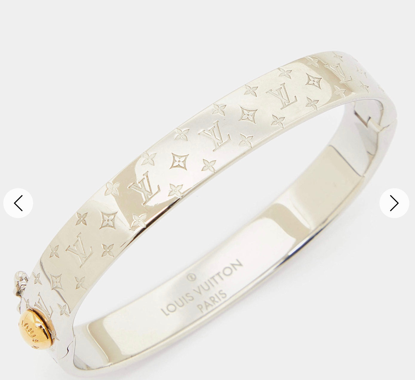 Louis Vuitton Nanogram Cuff at 1stDibs  louis vuitton nanogram cuff  bracelet, lv cuff bracelet, louis vuitton gold bracelet cuff