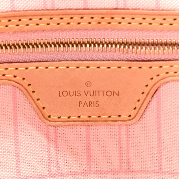 LOUIS VUITTON DAMIER AZUR NEVERFULL MM TOTE ROSE BALLERINE