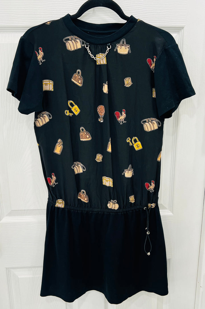 LOUIS VUITTON OBJECTS PRINT MINI DRESS