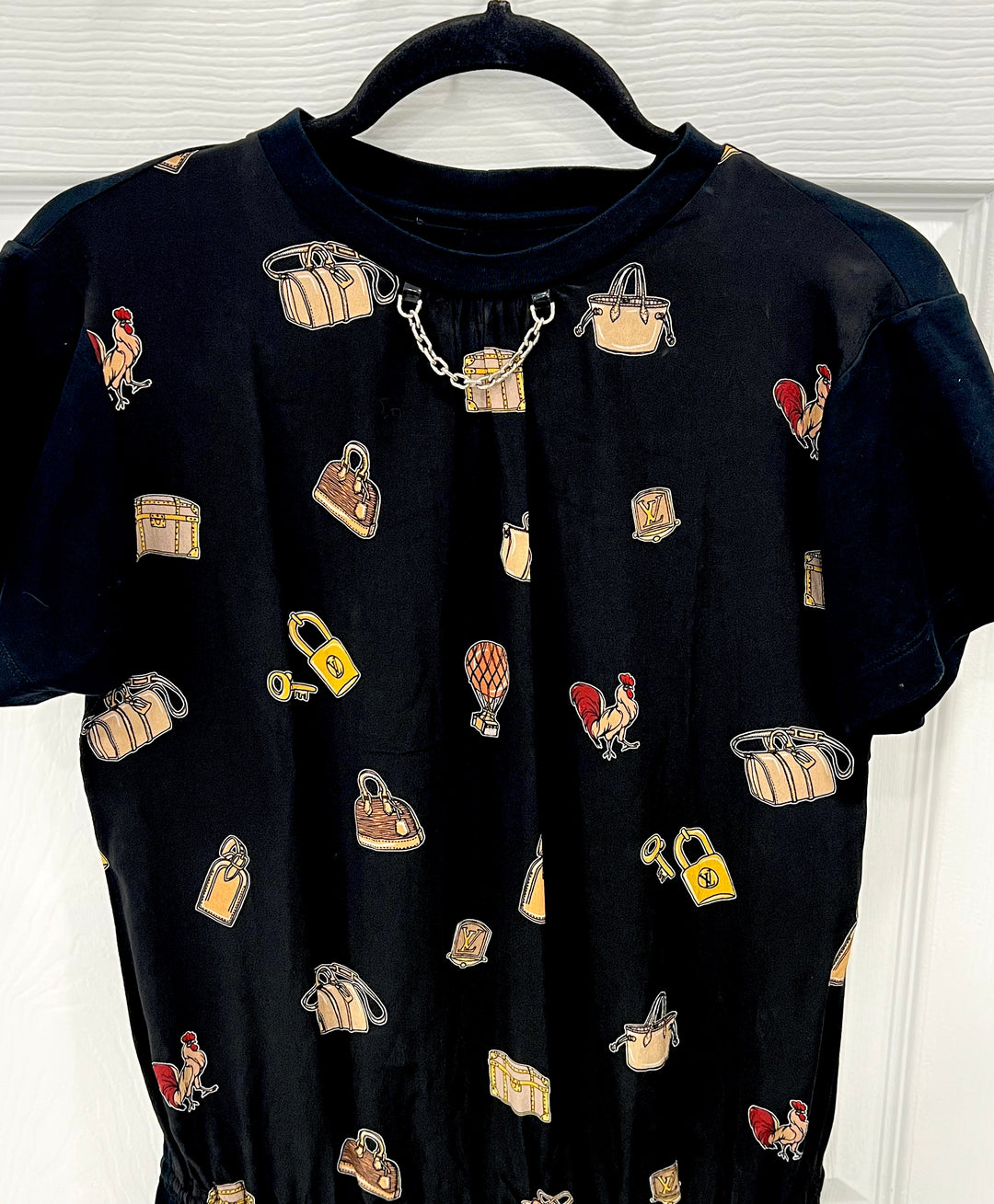 LOUIS VUITTON OBJECTS PRINT MINI DRESS