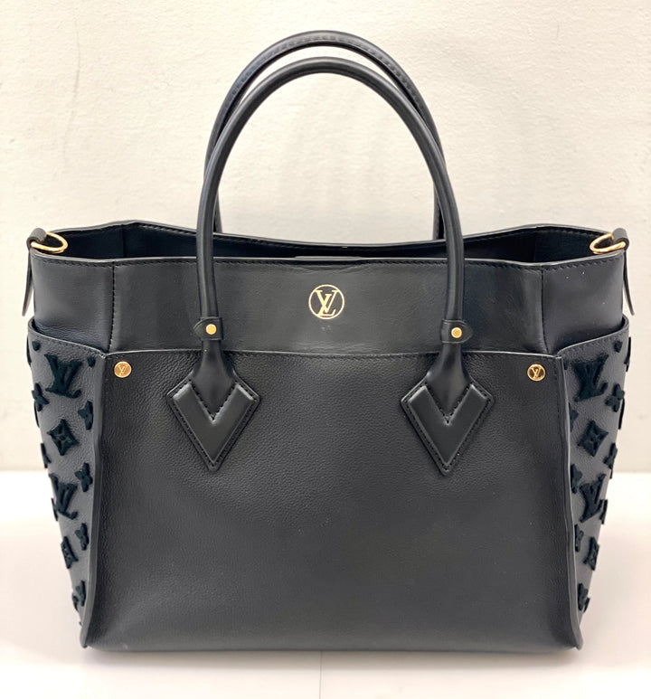 LOUIS VUITTON MONOGRAM TUFFETAGE LEATHER ON MY SIDE TOTE BAG