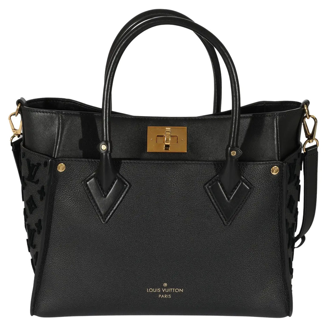 LOUIS VUITTON MONOGRAM TUFFETAGE LEATHER ON MY SIDE TOTE BAG