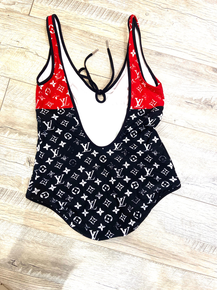 LOUIS VUITTON TECHNICAL JERSEY MONOGRAM ONE-PIECE SWIMSUIT