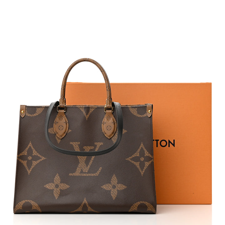 LOUIS VUITTON GIANT REVERSE MONOGRAM ON THE GO MM TOTE BAG