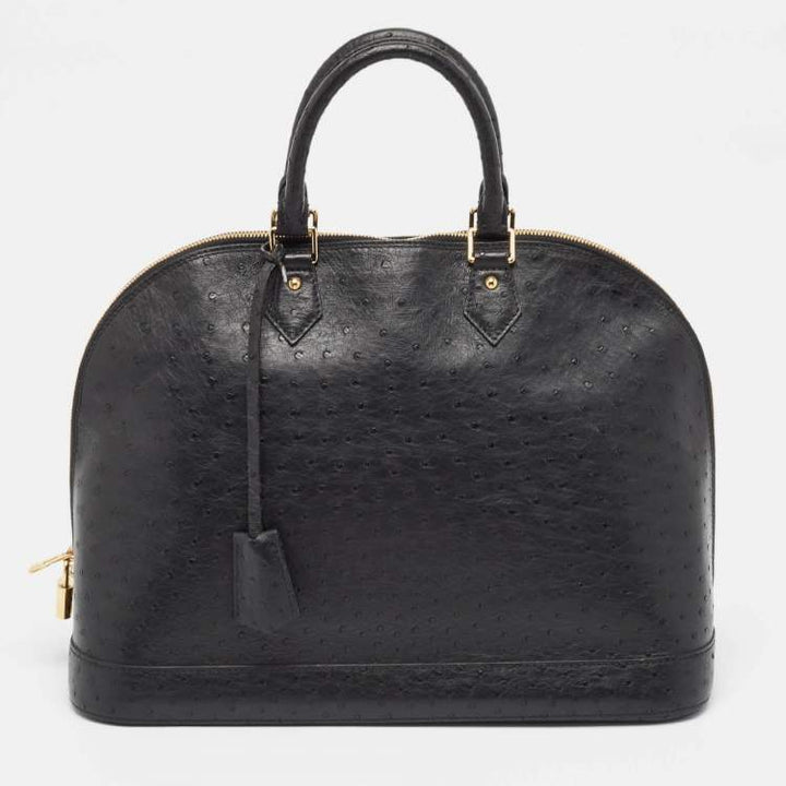 LOUIS VUITTON OSTRICH LEATHER ALMA GM HANDBAG