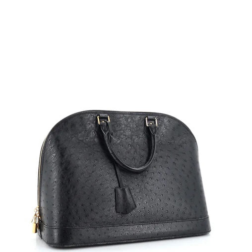 LOUIS VUITTON OSTRICH LEATHER ALMA GM HANDBAG