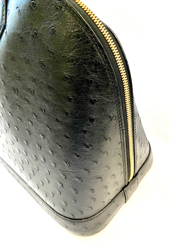 LOUIS VUITTON OSTRICH LEATHER ALMA GM HANDBAG