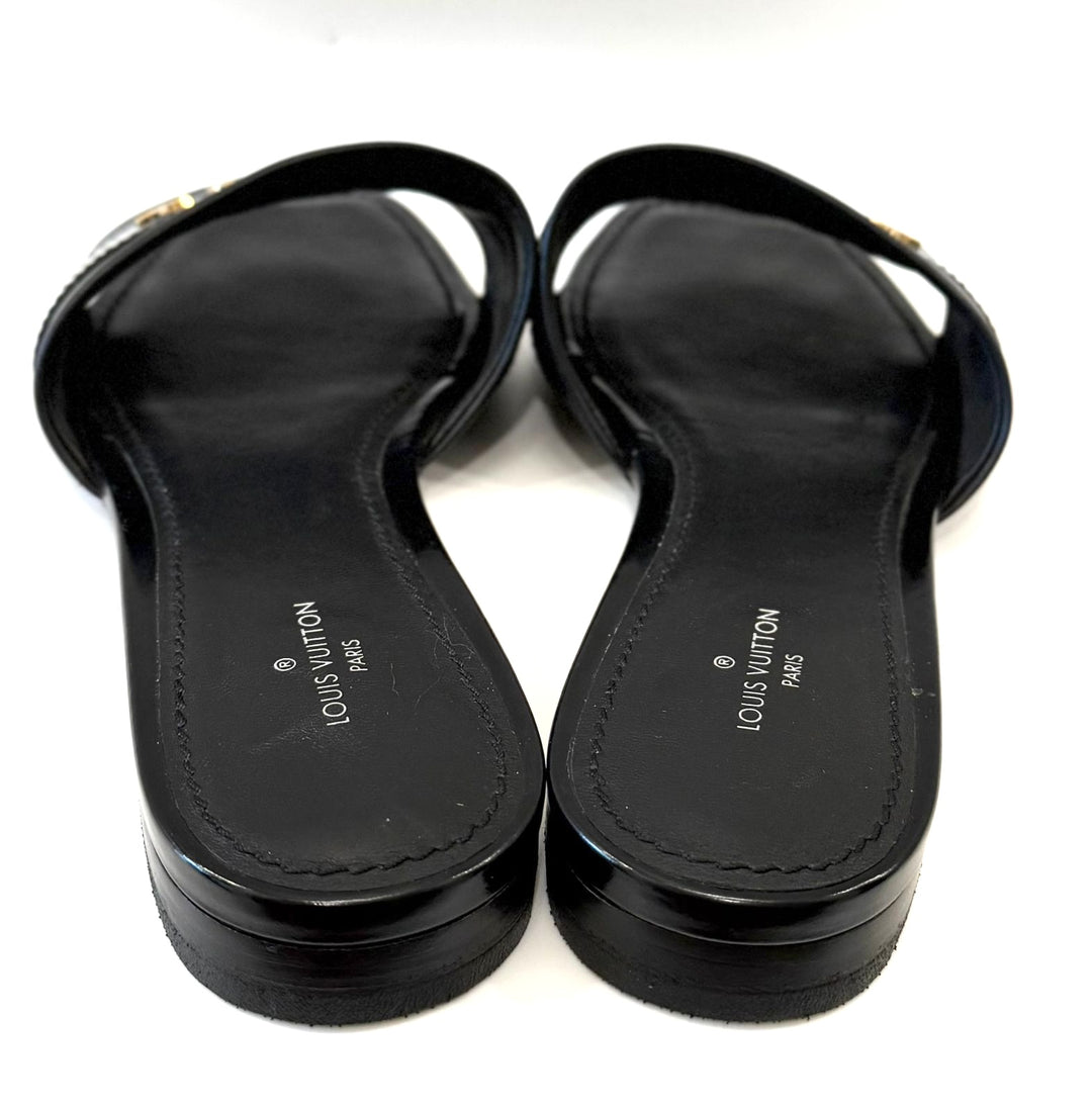 LOUIS VUITTON PLANO REVIVAL CALFSKIN LEATHER MULES