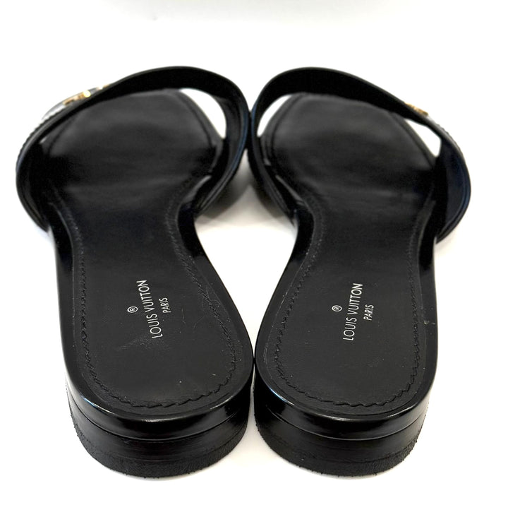 LOUIS VUITTON PLANO REVIVAL CALFSKIN LEATHER MULES