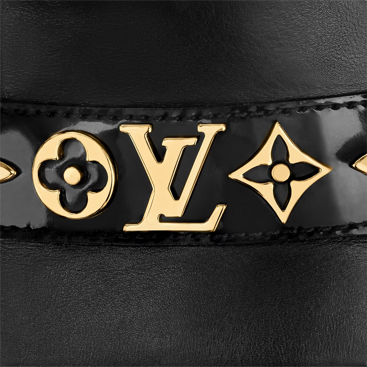 LOUIS VUITTON PLANO REVIVAL CALFSKIN LEATHER MULES