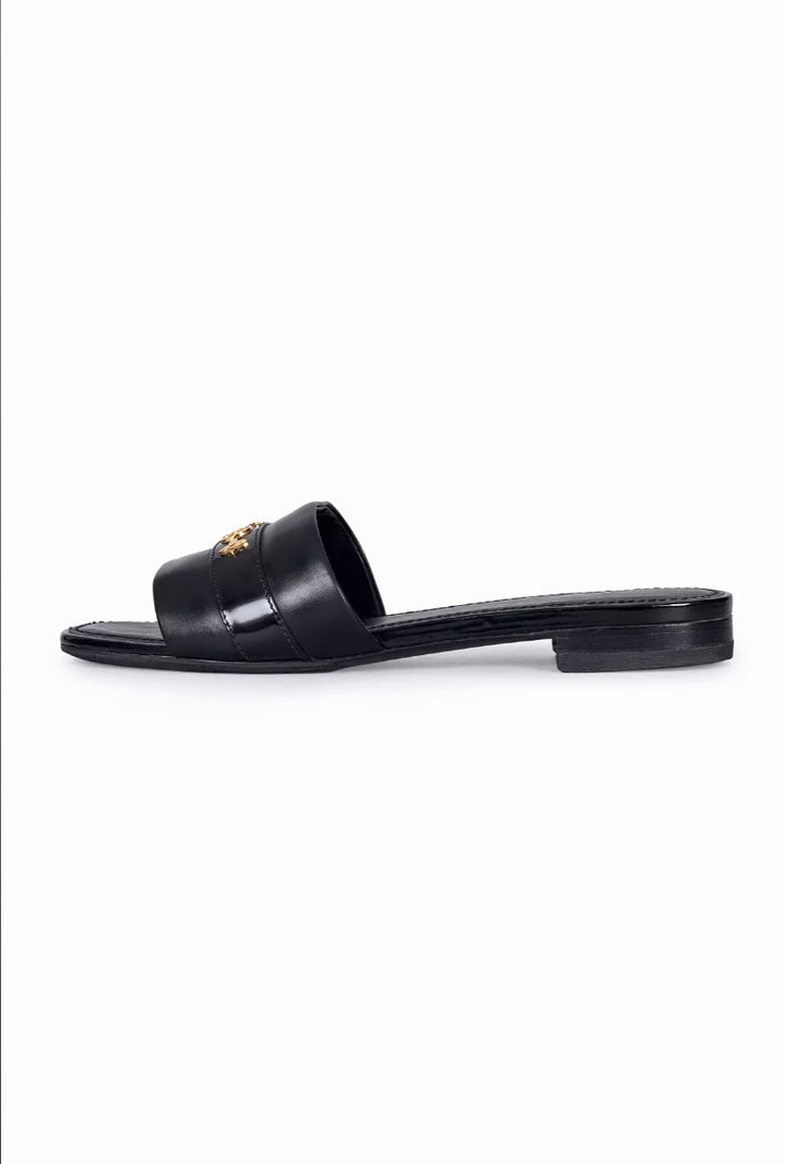 LOUIS VUITTON PLANO REVIVAL CALFSKIN LEATHER MULES
